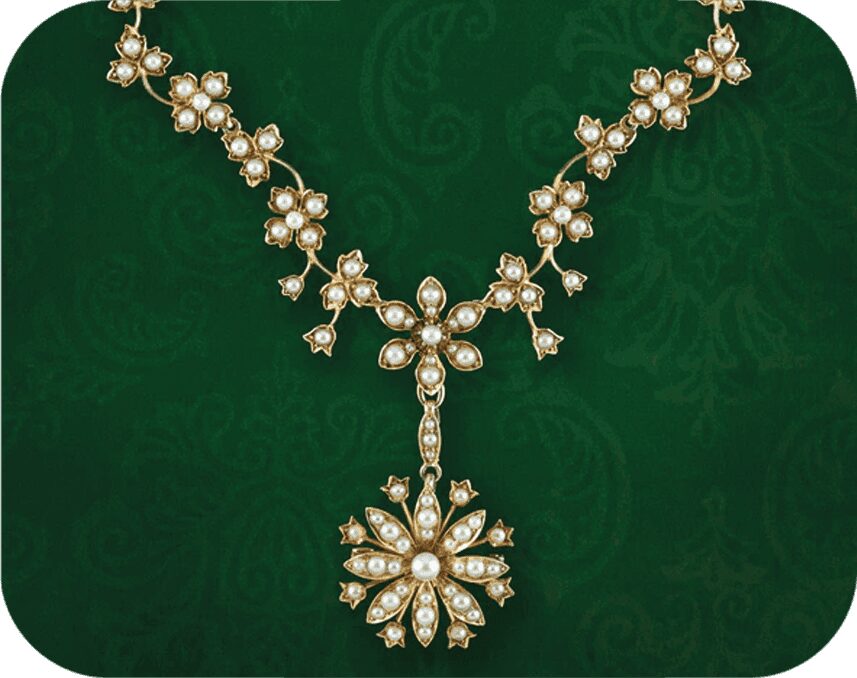 Edwardian seed pearl festoon necklace