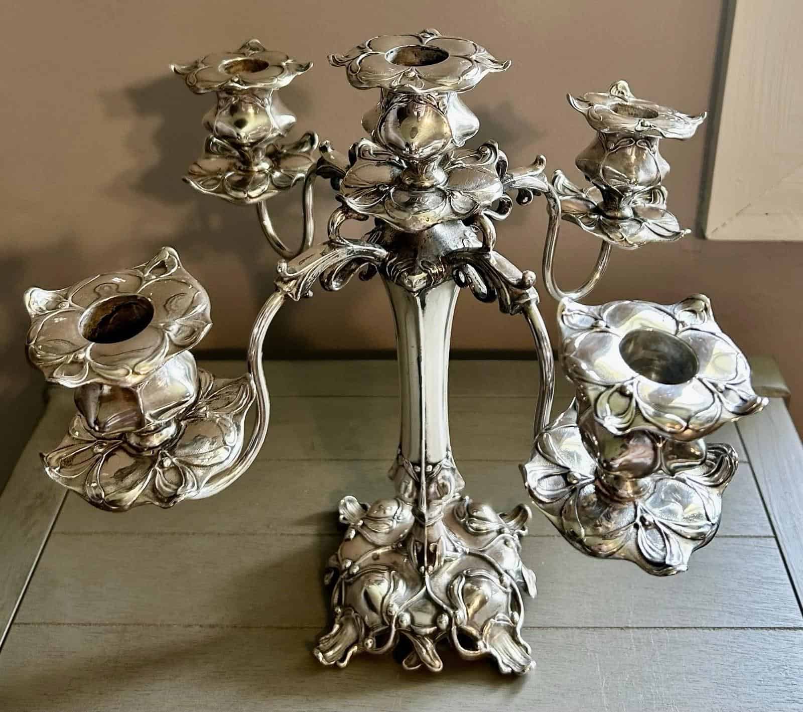Silver candelabra